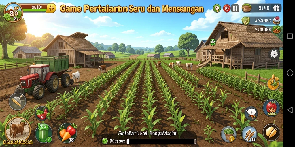 Tampilan gameplay 88ID yang menampilkan aktivitas pertanian.