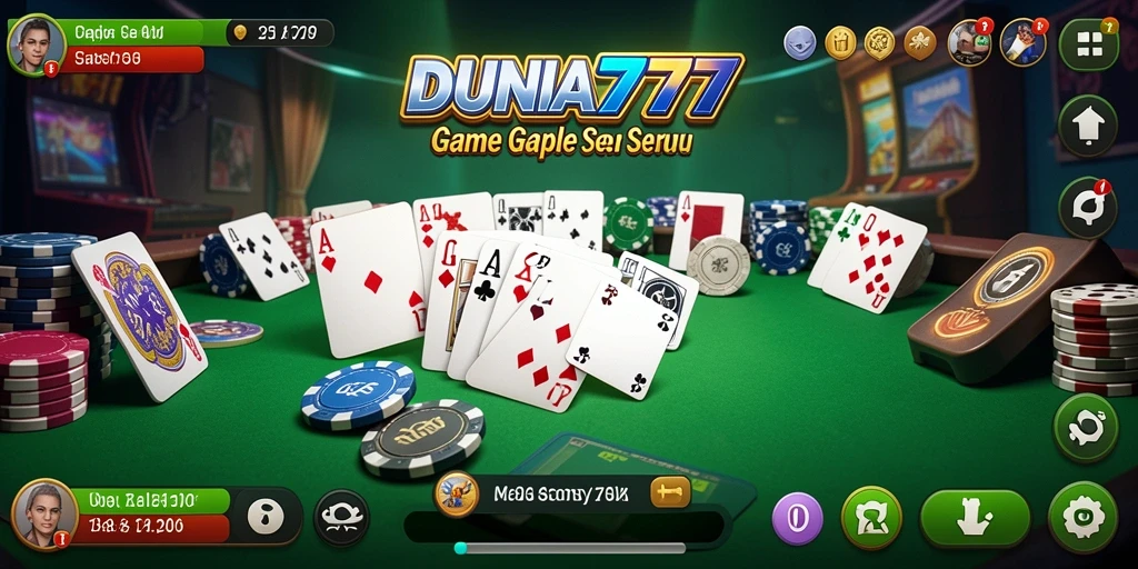 Screenshot DUNIA777 menampilkan gameplay Gaple yang seru.