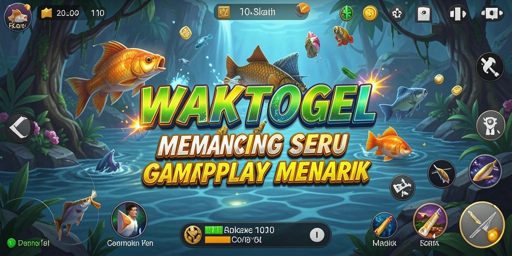 Tampilan gameplay menawan dari WAKTOGEL saat memancing.